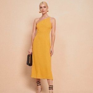 Reformation Eastside Dress Ochre Size 4 NWT
